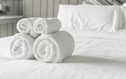 White towel bedroom interior